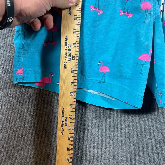 Party Pants Swim Trunks Men's XL Blue/Pink Flamingo AOP Geometric Stretch Swim - Picture 4 of 12